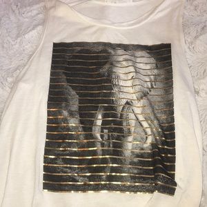 elephant tank top with gold stripes